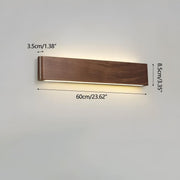 Modern Walnut Solid Wood Rectangular LED Indoor Wall Sconce - Glimvale
