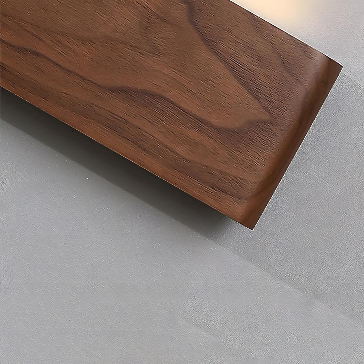 Modern Walnut Solid Wood Rectangular LED Indoor Wall Sconce - Glimvale