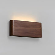 Modern Walnut Solid Wood Rectangular LED Indoor Wall Sconce - Glimvale