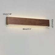 Modern Walnut Solid Wood Rectangular LED Indoor Wall Sconce - Glimvale