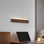 Modern Walnut Solid Wood Rectangular LED Indoor Wall Sconce - Glimvale
