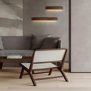 Modern Walnut Solid Wood Rectangular LED Indoor Wall Sconce - Glimvale