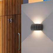 Modern Waterproof Arc Cement Carve Up and Down LED Outdoor Wall Lights - Glimvale