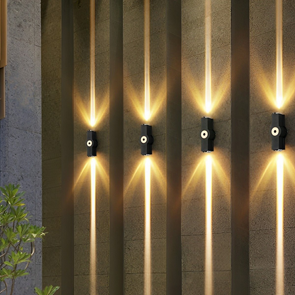 Modern Waterproof Black Outdoor LED Wall Lights Spotlights - Glimvale