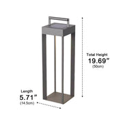 Modern Waterproof Solar&Rechargeable Rectangular LED Outdoor Floor Lamp - Glimvale