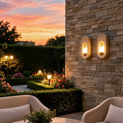 Modern Waterproof Travertine LED Outdoor Wall Light - Glimvale