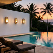 Modern Waterproof Travertine LED Outdoor Wall Light - Glimvale