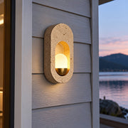 Modern Waterproof Travertine LED Outdoor Wall Light - Glimvale