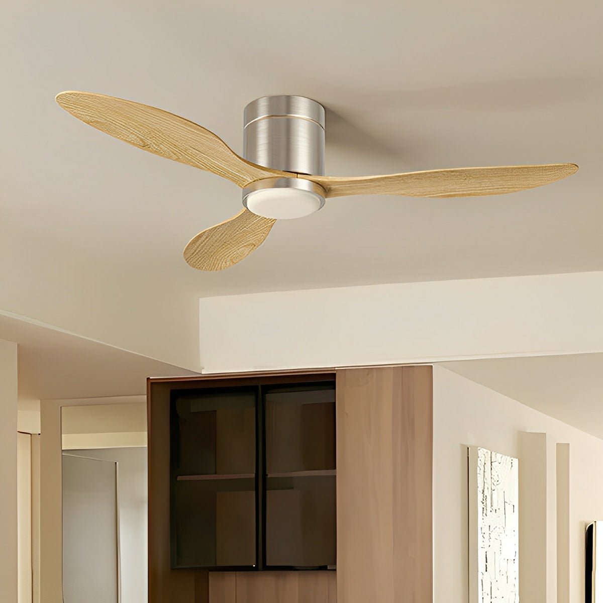 Modern Wing - inspired Blade Reverse Ceiling Fan - with Light - Glimvale