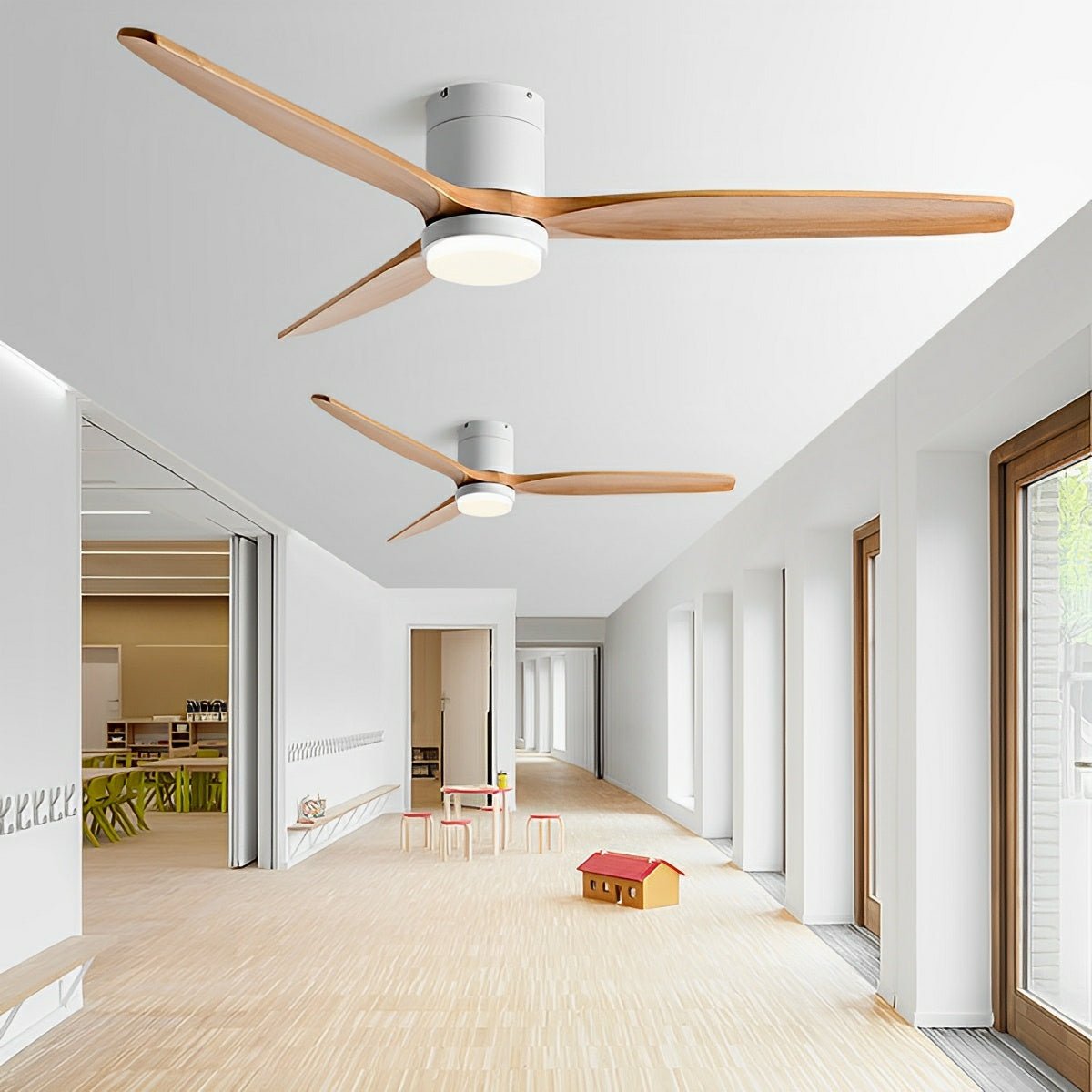 Modern Wood 6 - Speed Reverse Fan Ceiling Fan Light - Glimvale