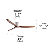 Modern Wood Grain 6-Speed Reverse DC Motor Fan Ceiling Fan Light - Glimvale