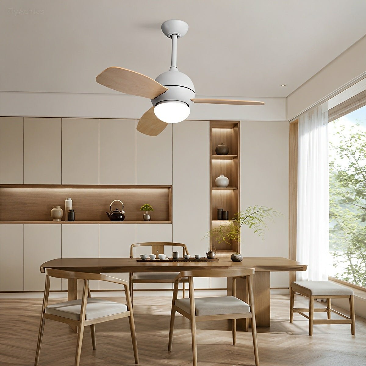 Nordic Minimalist LED Ceiling Paddle Fan DC Motor Fan Light - Glimvale
