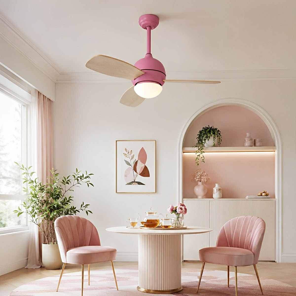 Nordic Minimalist LED Ceiling Paddle Fan DC Motor Fan Light - Glimvale