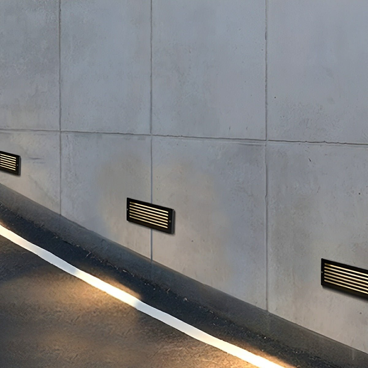Outdoor Minimalist LED Recessed Stairway Wall Lights - Glimvale