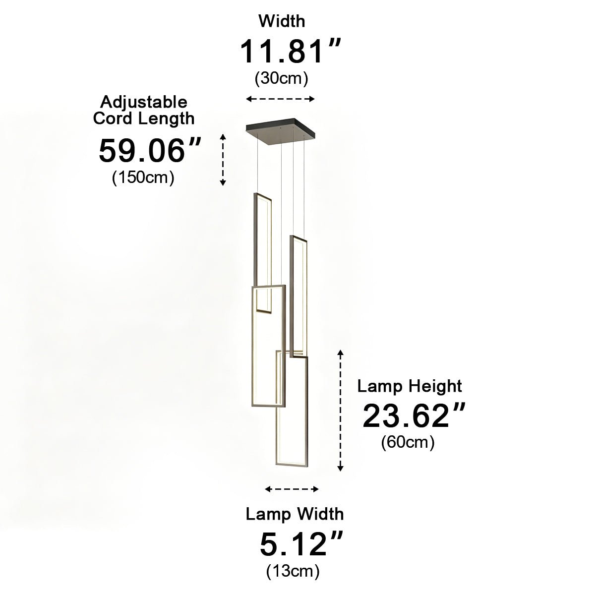 Rectangle LED Chandelier – Modern Minimalist - Glimvale