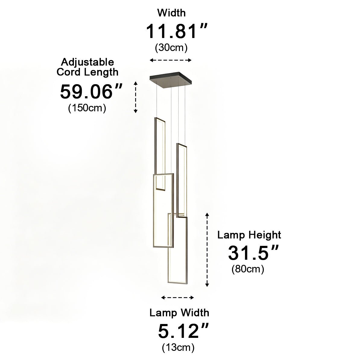 Rectangle LED Chandelier – Modern Minimalist - Glimvale