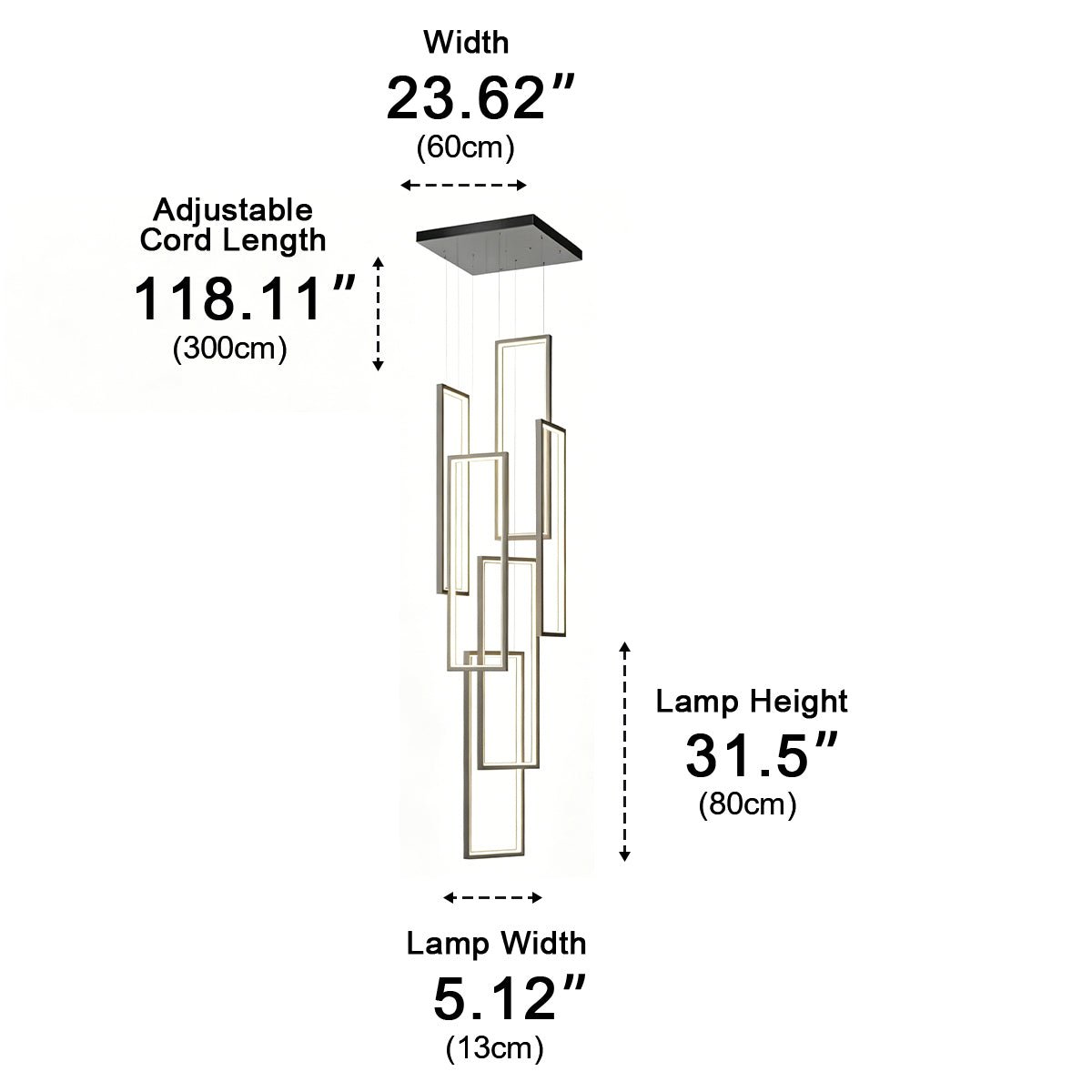 Rectangle LED Chandelier – Modern Minimalist - Glimvale