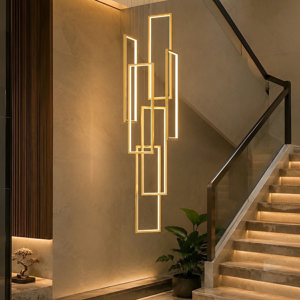 Rectangle LED Chandelier – Modern Minimalist - Glimvale