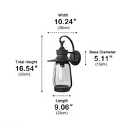 Retro Black Waterproof Lantern Outdoor Wall Sconces - Glimvale