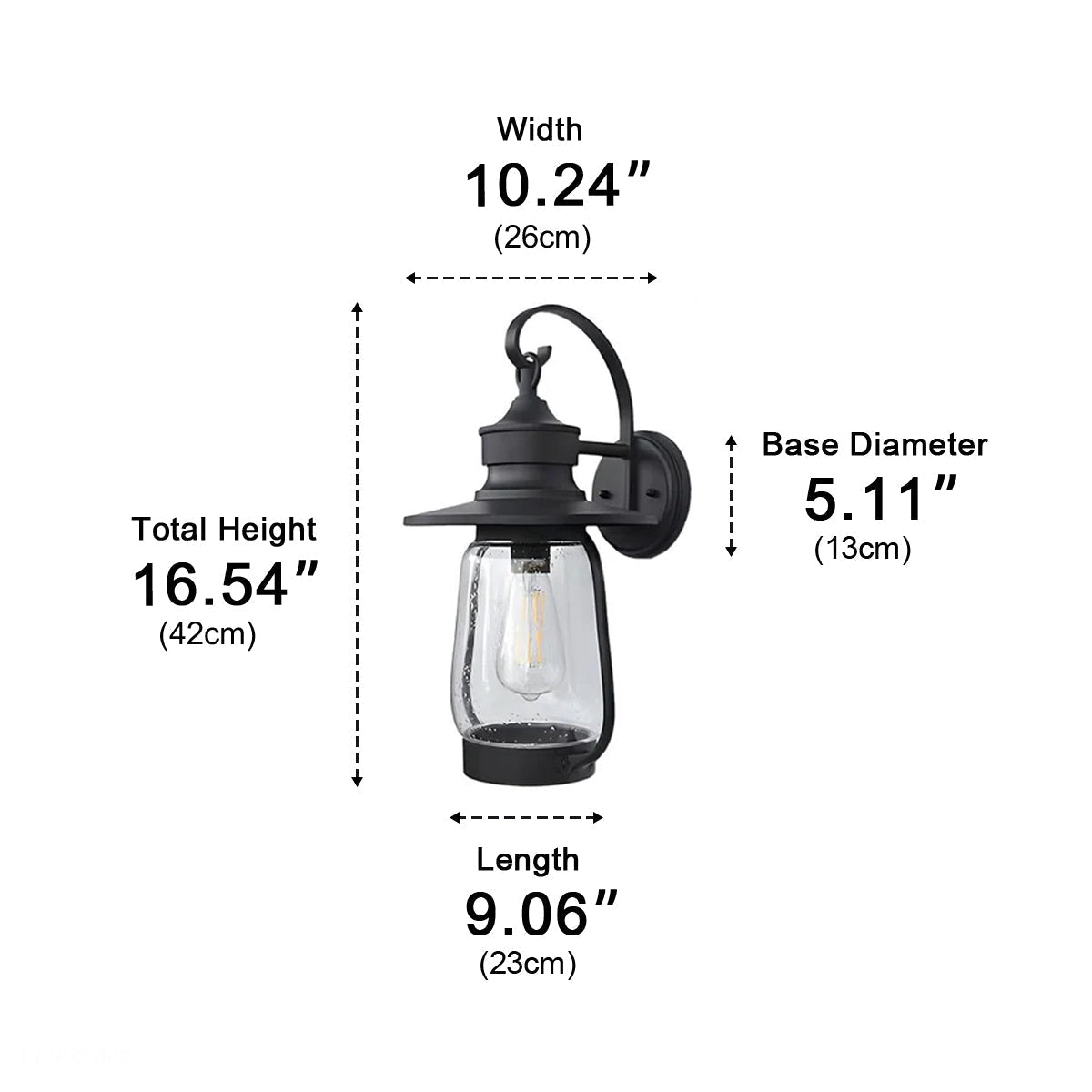 Retro Black Waterproof Lantern Outdoor Wall Sconces - Glimvale