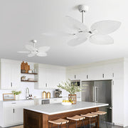 Rustic Coastal Leaf - shaped Modern DC Motor Reverse Ceiling Fan - Glimvale