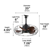 Rustic Round Outdoor DC Motor Reverse Ceiling Fan Light 19.69" - Glimvale