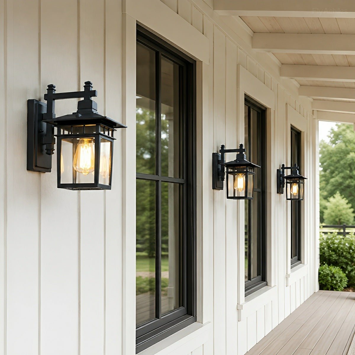 Rustic Square Waterproof Outdoor LED Porch Wall Light - Glimvale