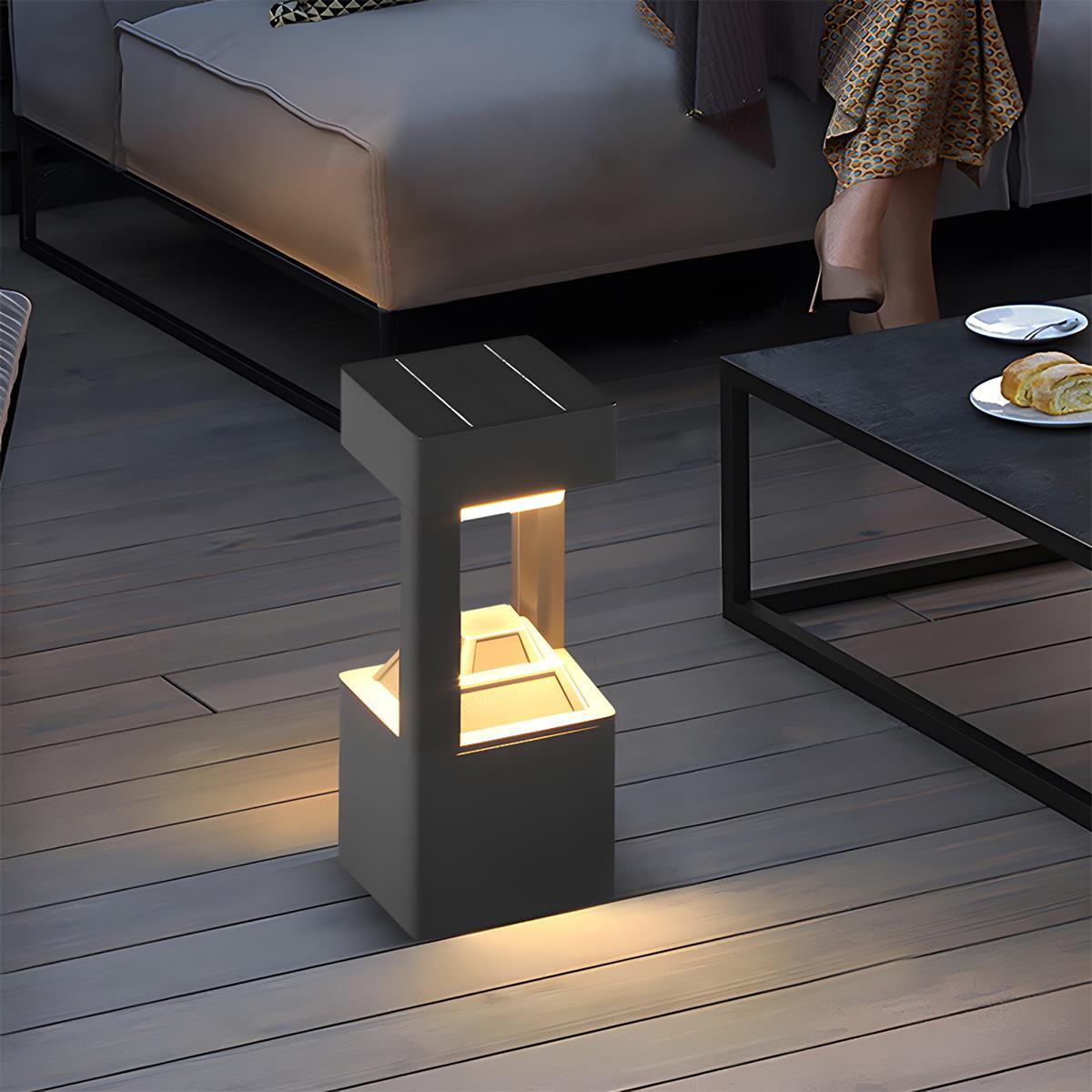 Solar Rectangular LED Outdoor Landscape Lighting - Glimvale