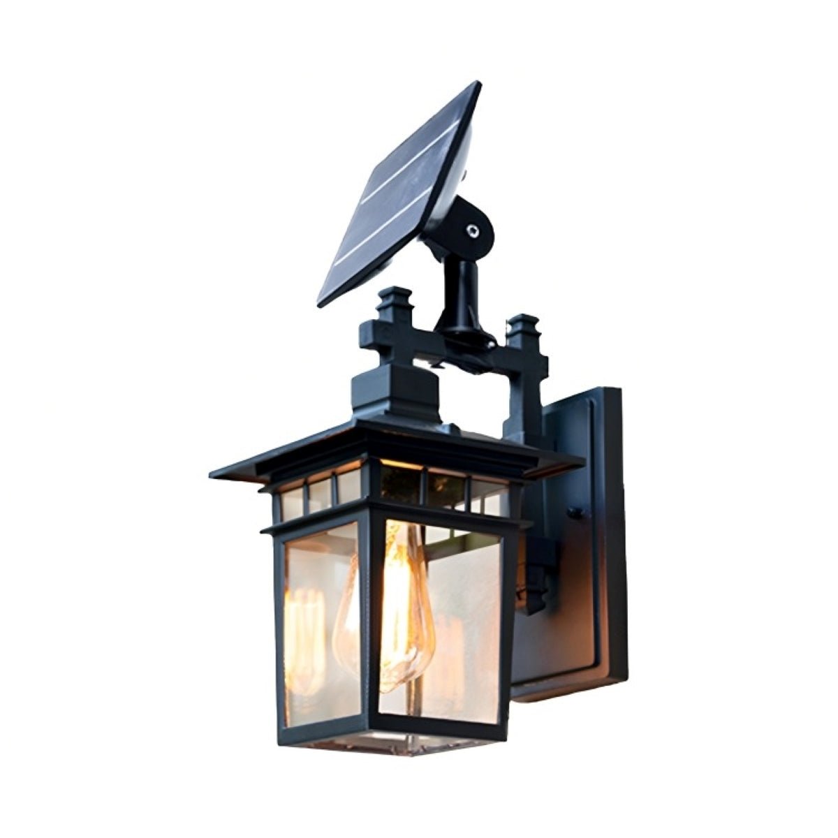 Solar Rustic Square Waterproof Outdoor LED Porch Wall Light - Glimvale