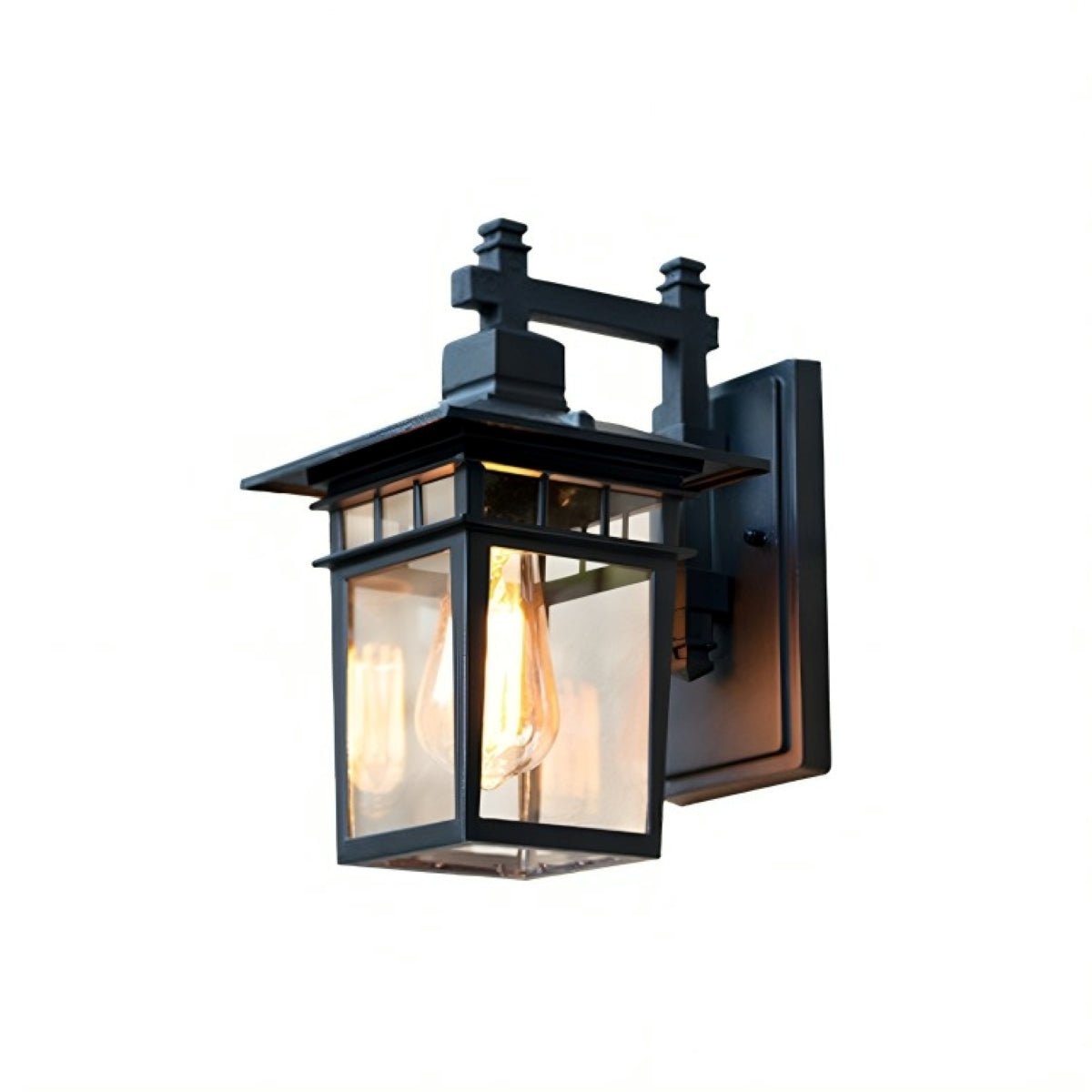 Solar Rustic Square Waterproof Outdoor LED Porch Wall Light - Glimvale