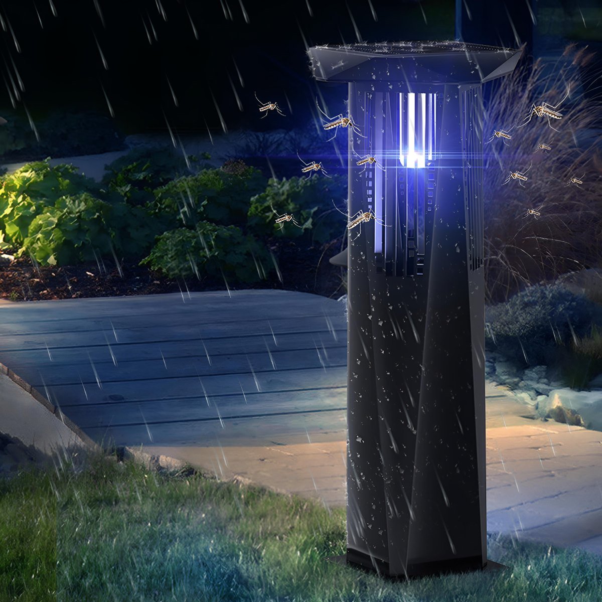 Solar Waterproof LED Outdoor Mosquito Bug Zapper Killer Lawn Lights - Glimvale