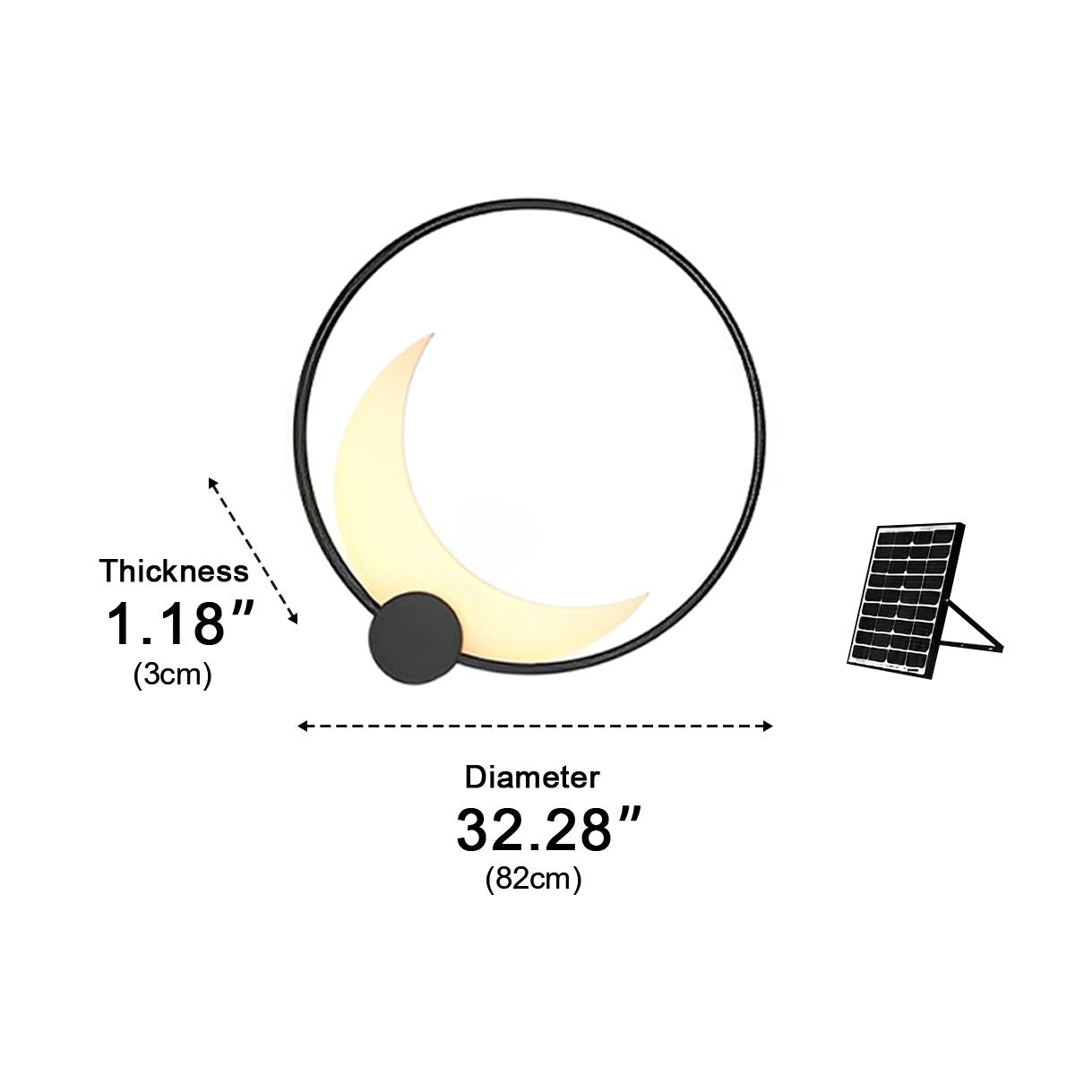 Solar Waterproof Moon LED Round Outdoor Wall Sconces - Glimvale