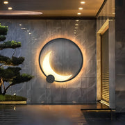Solar Waterproof Moon LED Round Outdoor Wall Sconces - Glimvale