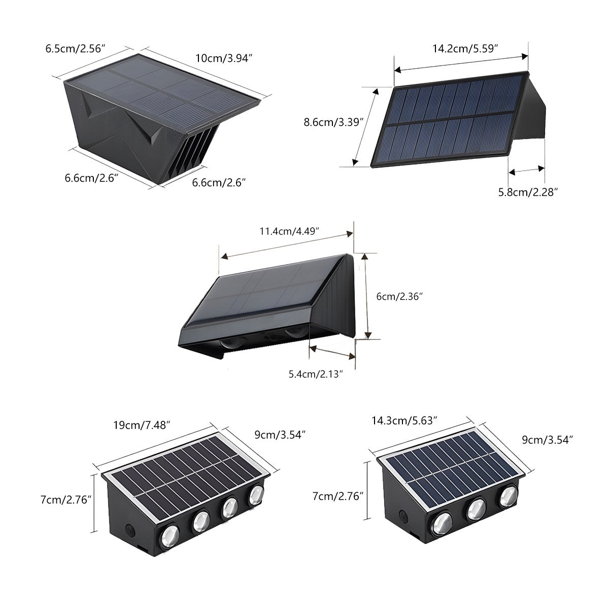 Solar Waterproof Up and Down LED Outdoor Wall Sconces - Glimvale