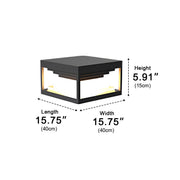 Square Modern Stepped Geometry Outdoor Post Lights - Glimvale