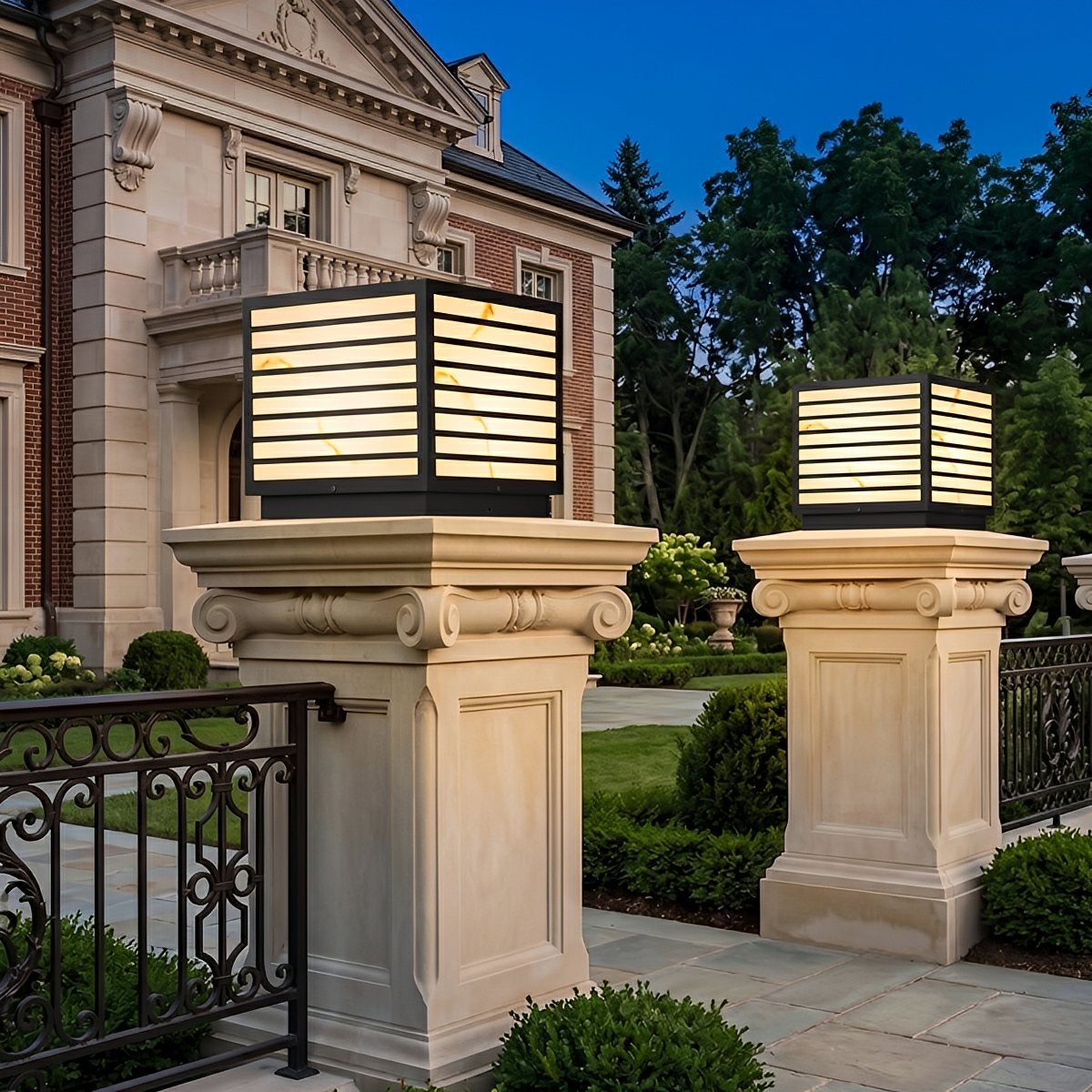Square Waterproof LED Modern Outdoor Deck Post Lights - Glimvale