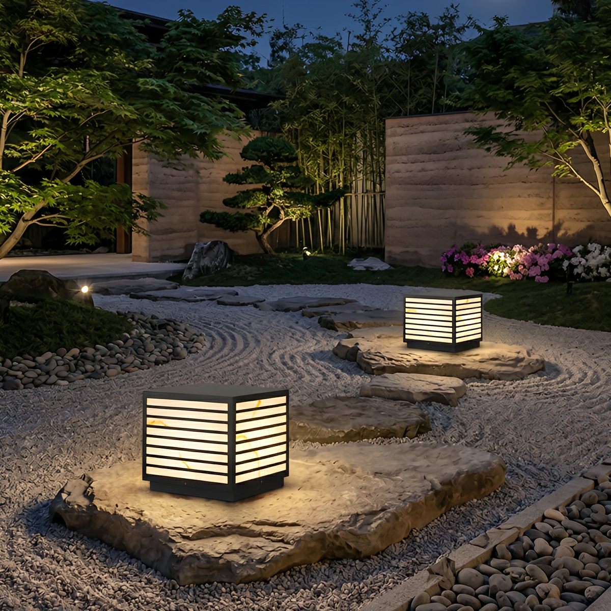 Square Waterproof LED Modern Outdoor Deck Post Lights - Glimvale