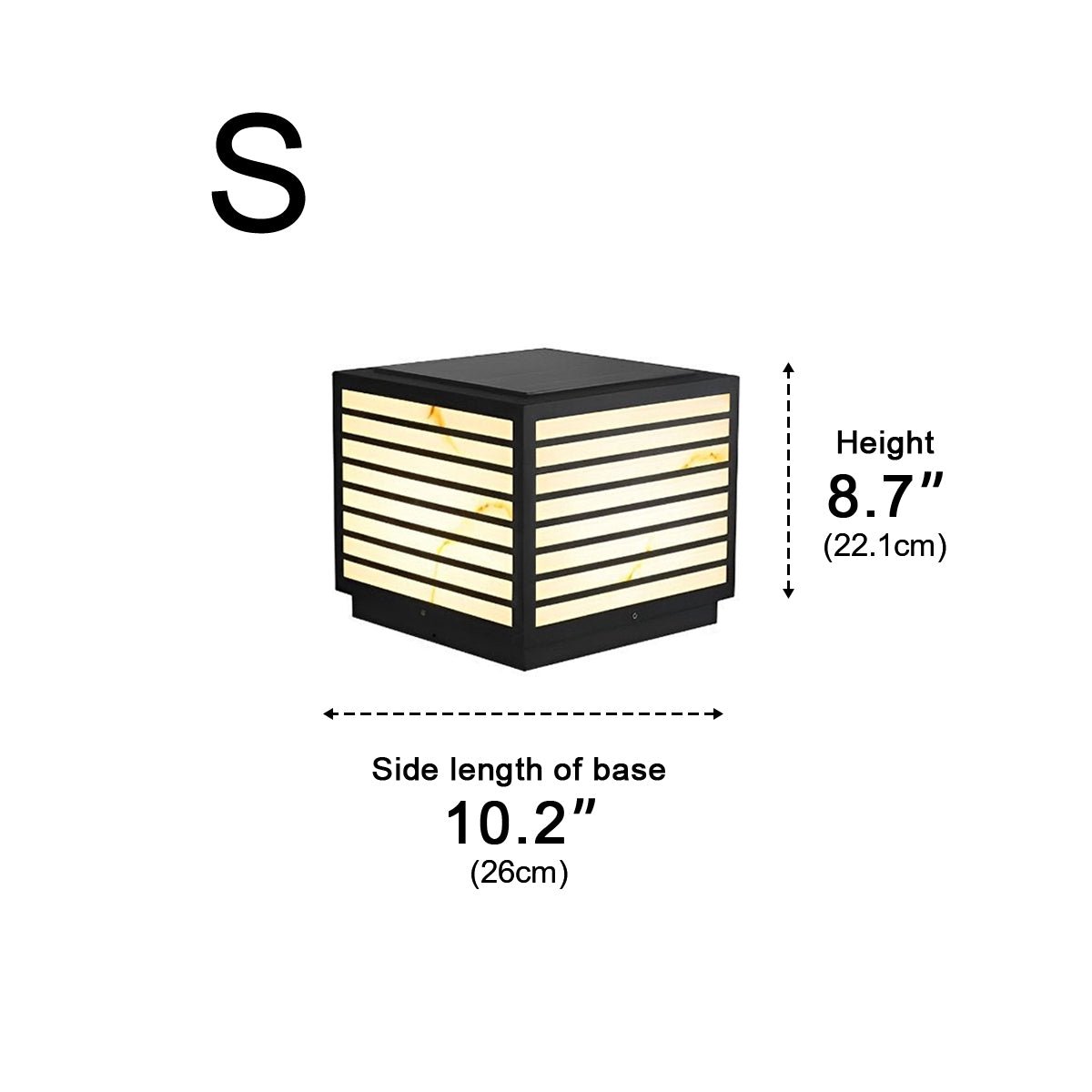 Square Waterproof LED Solar Modern Outdoor Deck Post Lights - Glimvale
