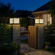 Square Waterproof LED Solar Modern Outdoor Deck Post Lights - Glimvale