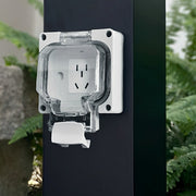 Steel Outdoor Waterproof Pathway Lights with GFCI-Protected Outlet - Glimvale