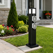 Steel Outdoor Waterproof Pathway Lights with GFCI-Protected Outlet - Glimvale