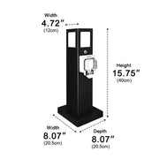 Steel Outdoor Waterproof Pathway Lights with GFCI-Protected Outlet - Glimvale