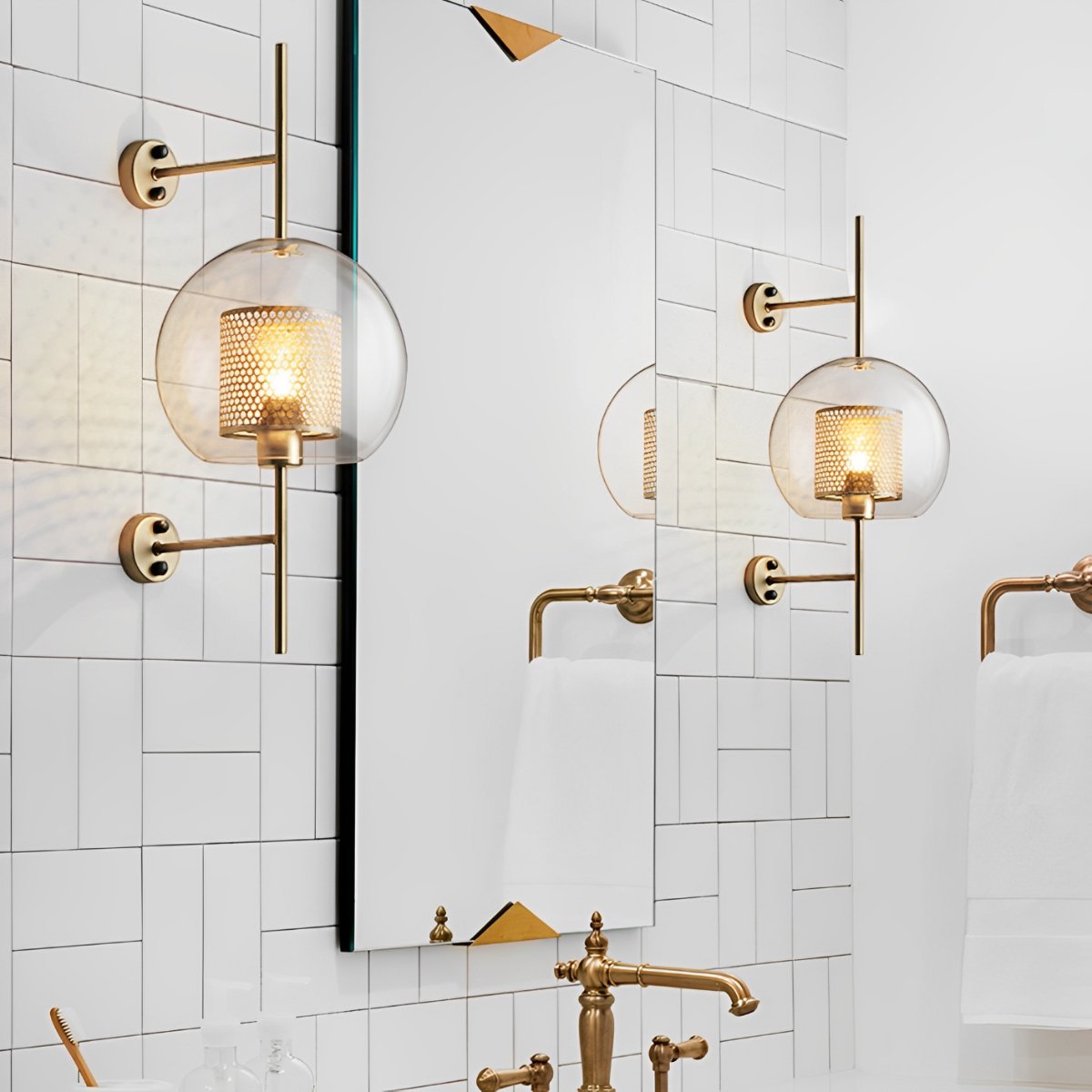 Vintage Luxury Industrial Glass Globe LED Wall Sconces - Glimvale