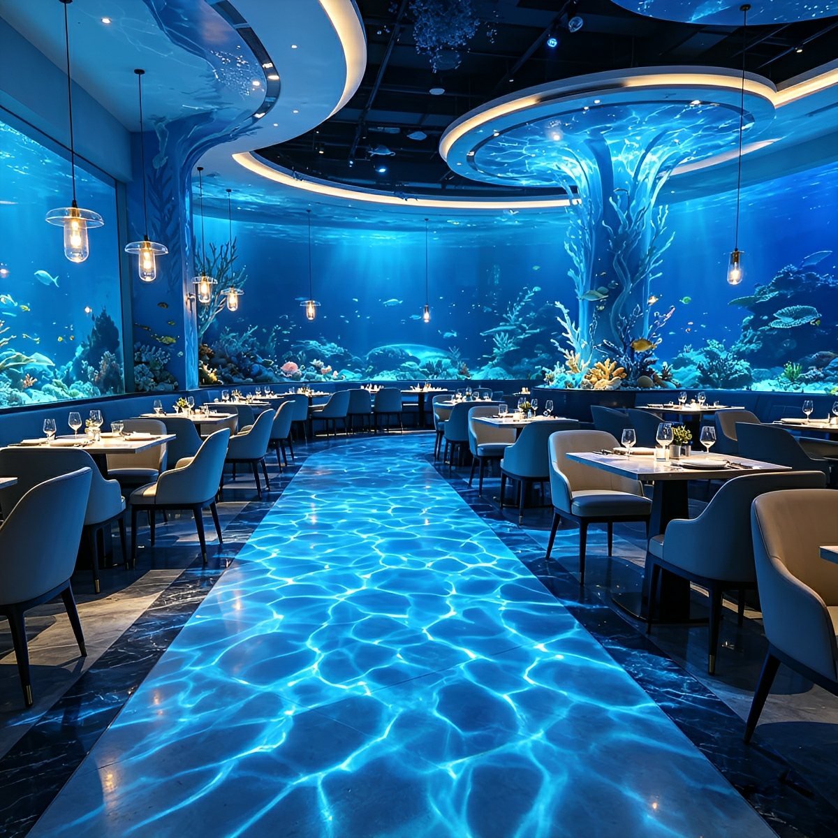 Waterproof 3D Dynamic Ocean Water Ripple LED Spotlight Ambient Lighting - Glimvale