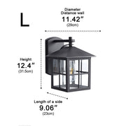Waterproof Black Farmhouse Cross Lantern Outdoor Porch LED Wall Lights - Glimvale