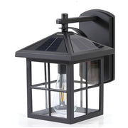 Waterproof Black Farmhouse Cross Lantern Outdoor Porch LED Wall Lights - Glimvale