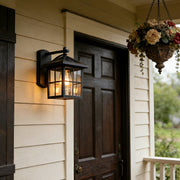 Waterproof Black Farmhouse Cross Lantern Outdoor Porch LED Wall Lights - Glimvale