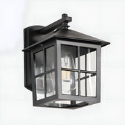 Waterproof Black Farmhouse Cross Lantern Outdoor Porch LED Wall Lights - Glimvale