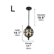 Waterproof Globe Outdoor Hanging Pendant Lights - Glimvale
