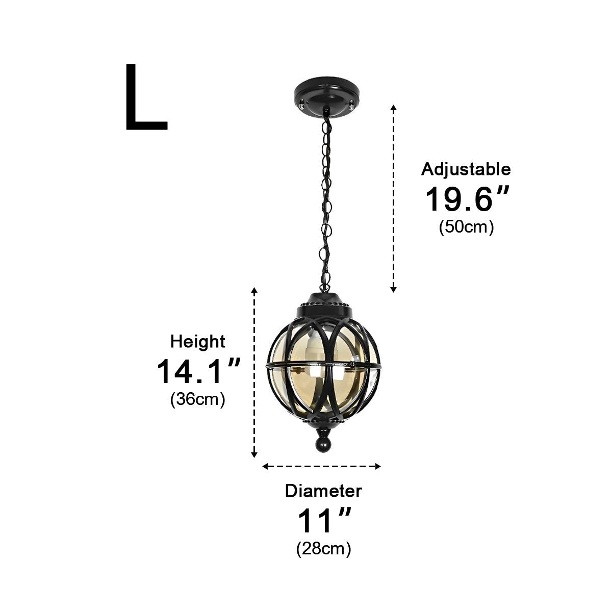 Waterproof Globe Outdoor Hanging Pendant Lights - Glimvale